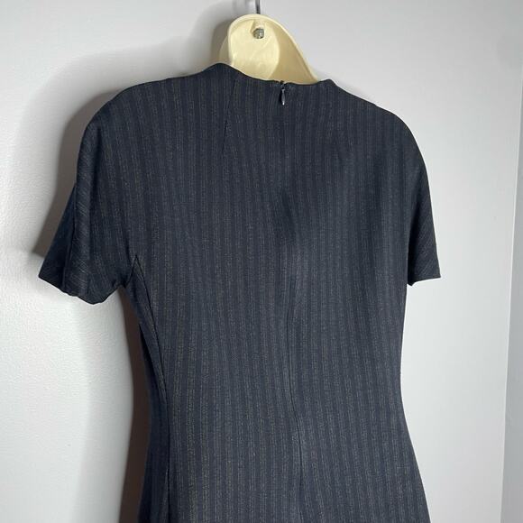 Theory Dolman Short Sleeve Shift Dress Pale Stripe Knit Short Sleeve Career M - Picture 7 of 10